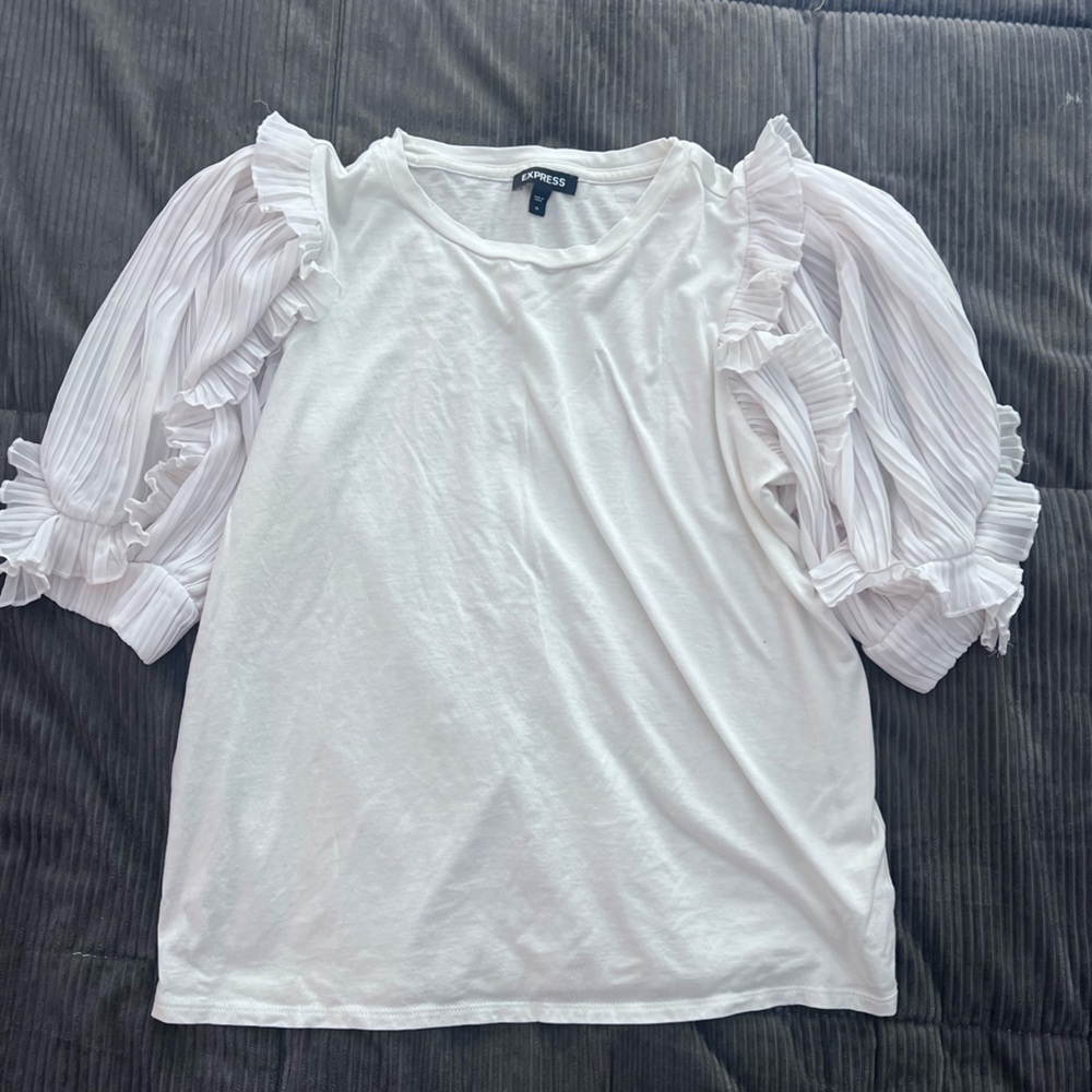 Express White Ruffled Chemise